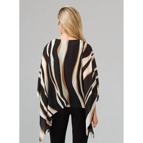 NEW JOSEPH RIBKOFF waves zipper top in black/beige/cream - Picture 2 of 2